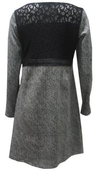 Maloka: Leather & Lace Princess Bodice Jacquard Dress