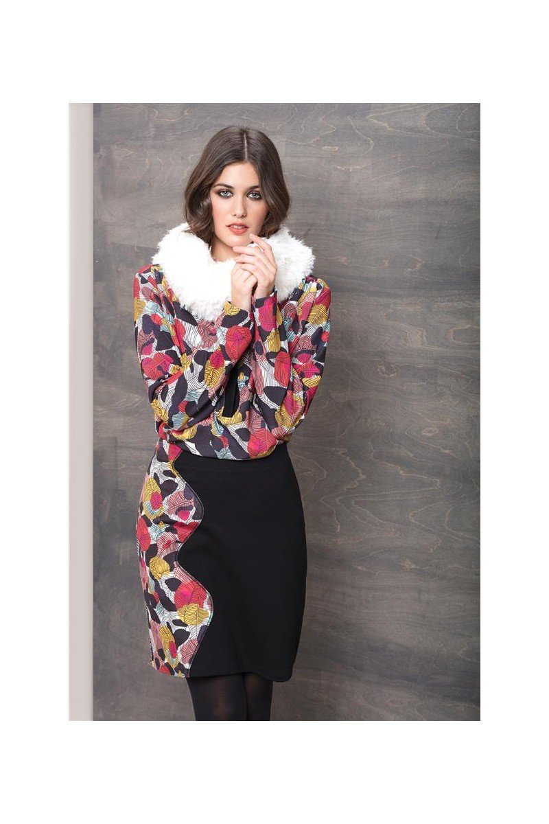 Maloka: Colors Of Autumn Leaves Asymmetrical Mini Skirt