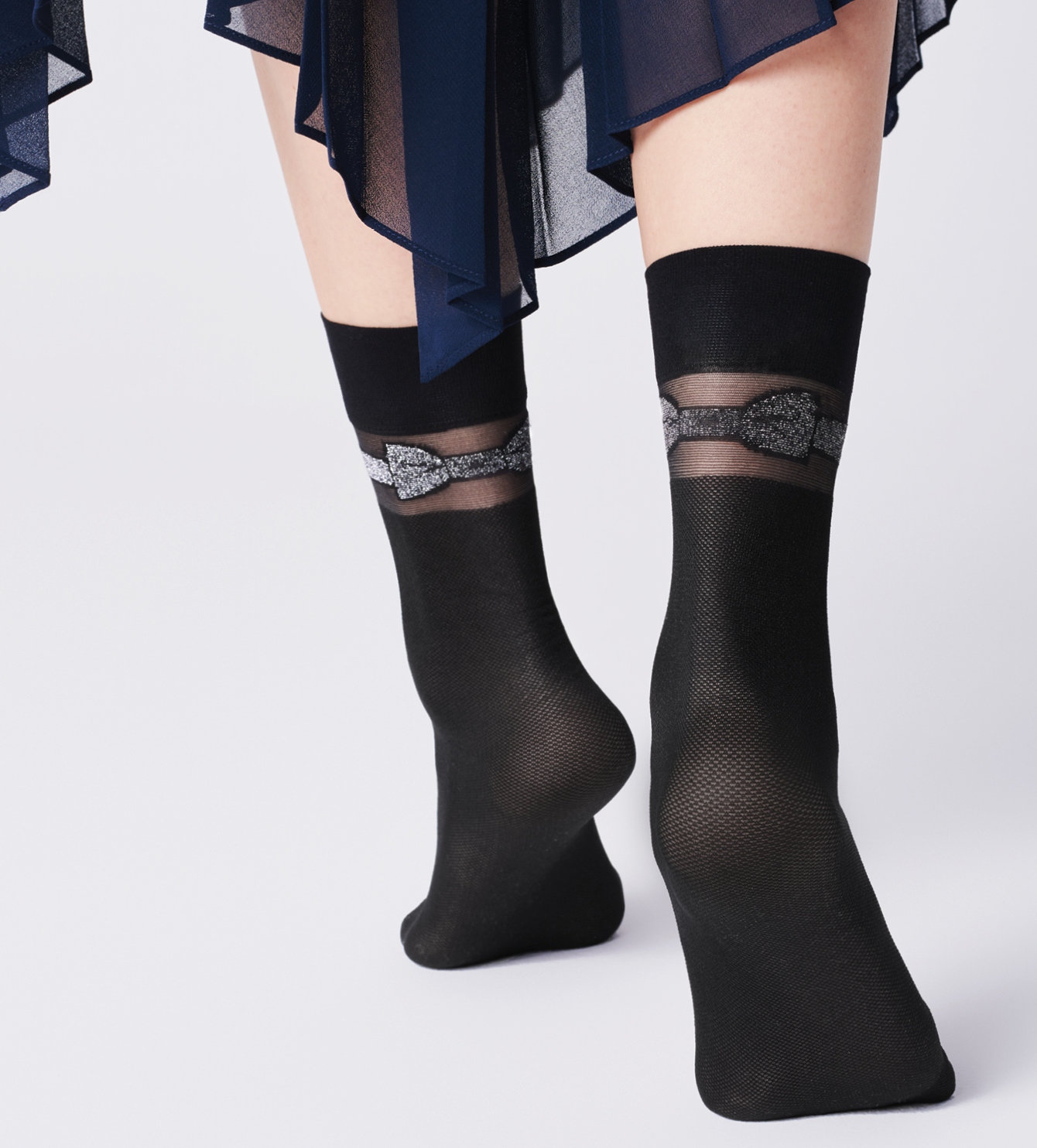 Fiore: Beauty Bow Patterned Socks FIO_ITALIANA