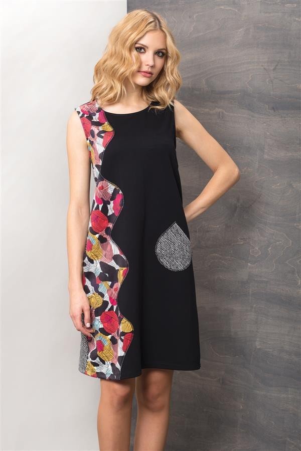Maloka: Colors Of Autumn Leaves Asymmetrical Jacquard Slip Dress MK_MAYLA