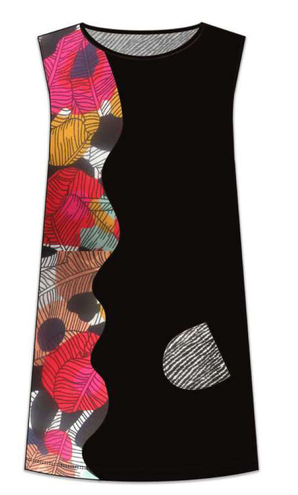Maloka: Colors Of Autumn Leaves Asymmetrical Jacquard Slip Dress