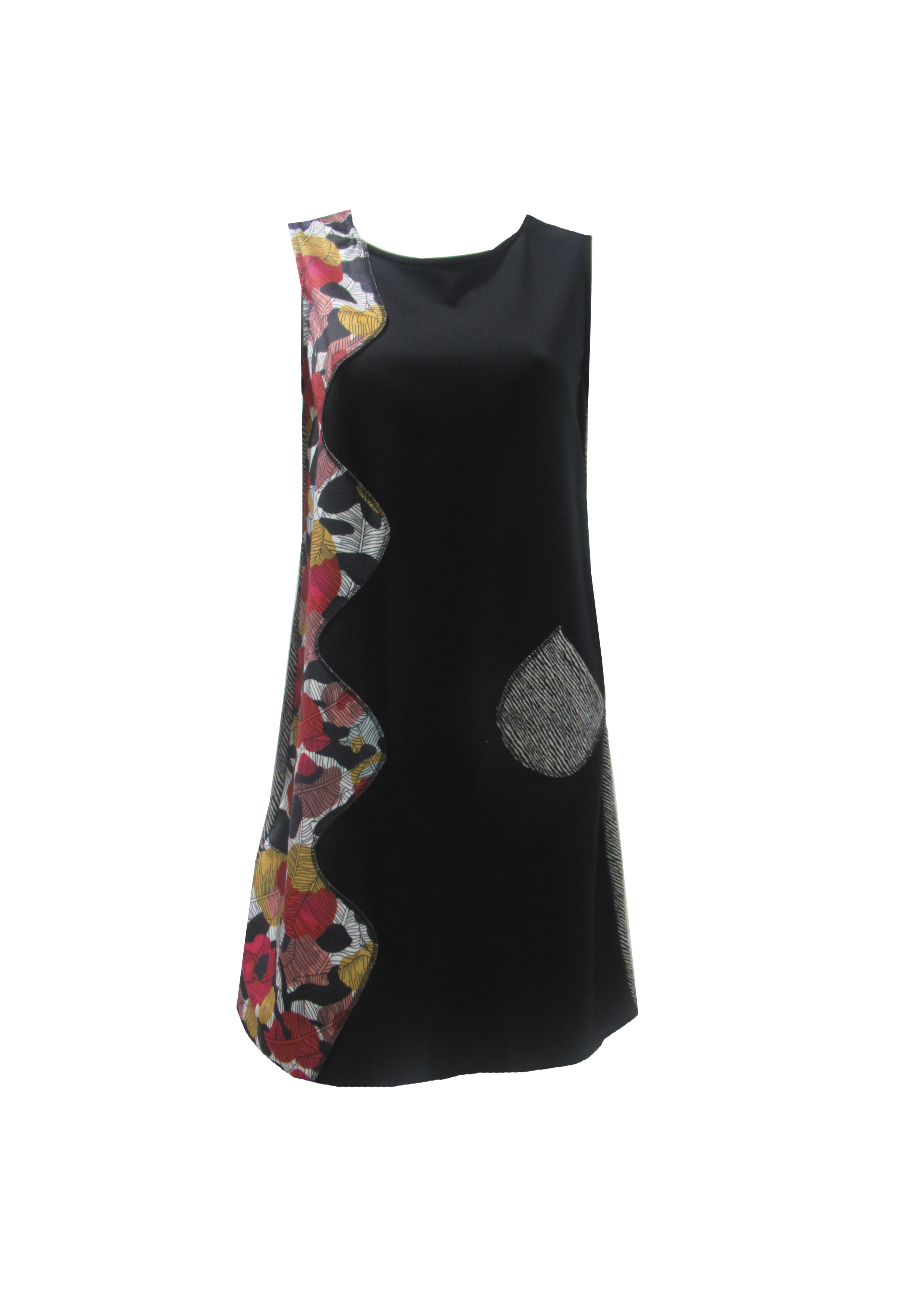 Maloka: Colors Of Autumn Leaves Asymmetrical Jacquard Slip Dress