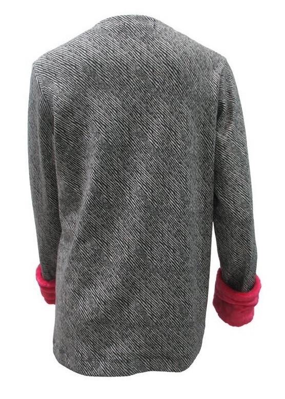 Maloka: Pink Candy Cotton Jacquard Faux Fur Cuffed Sweater/Jacket (3 Left!)
