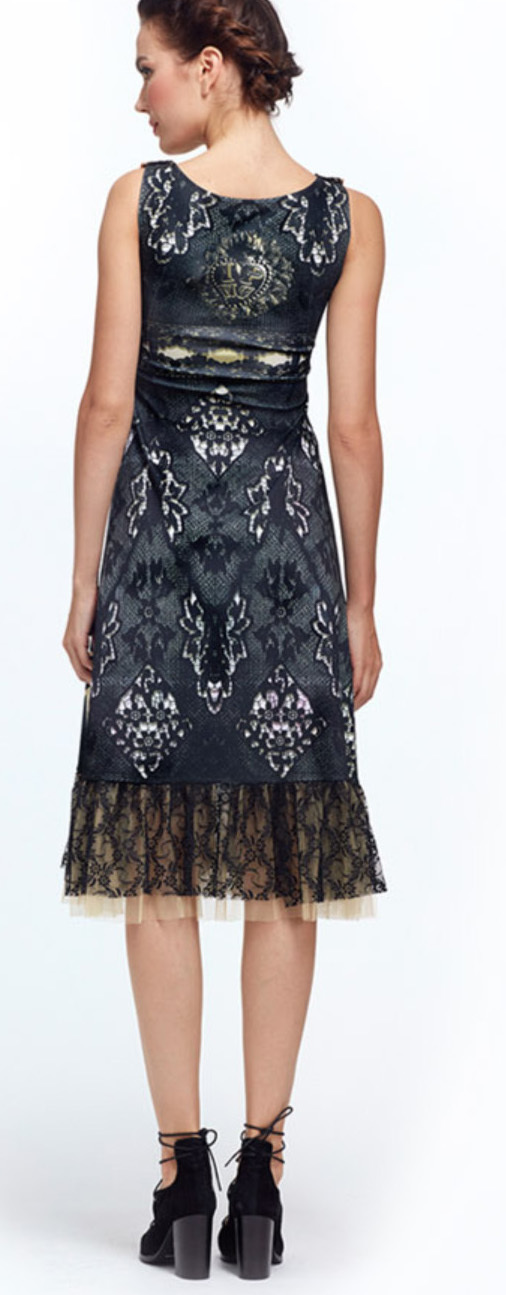 IPNG: Love Me Black Bejeweled Illusion Midi Gown