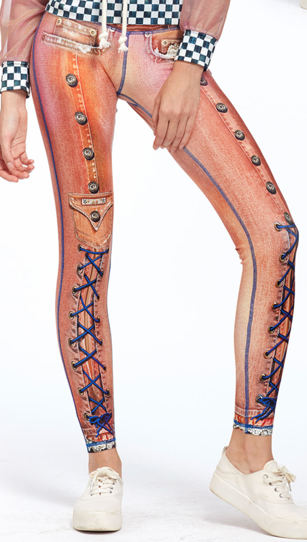 IPNG: Love Me Criss Cross Denim Illusion Legging (Many Colors!)