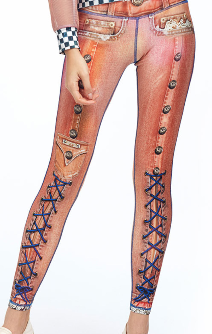 IPNG: Love Me Criss Cross Denim Illusion Legging (Many Colors!)