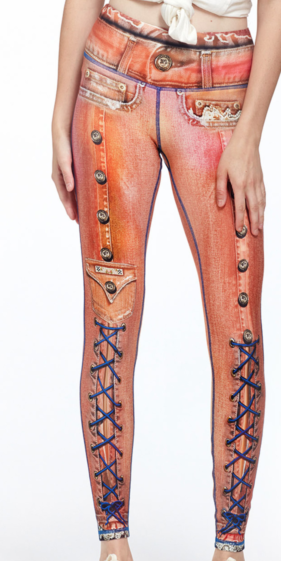 IPNG: Love Me Criss Cross Denim Illusion Legging (Many Colors!)
