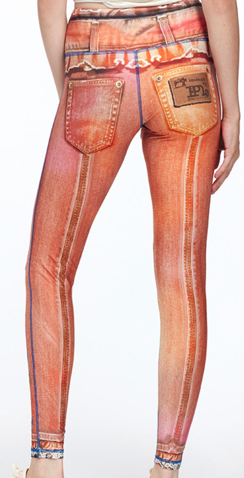 IPNG: Love Me Criss Cross Denim Illusion Legging (Many Colors!)