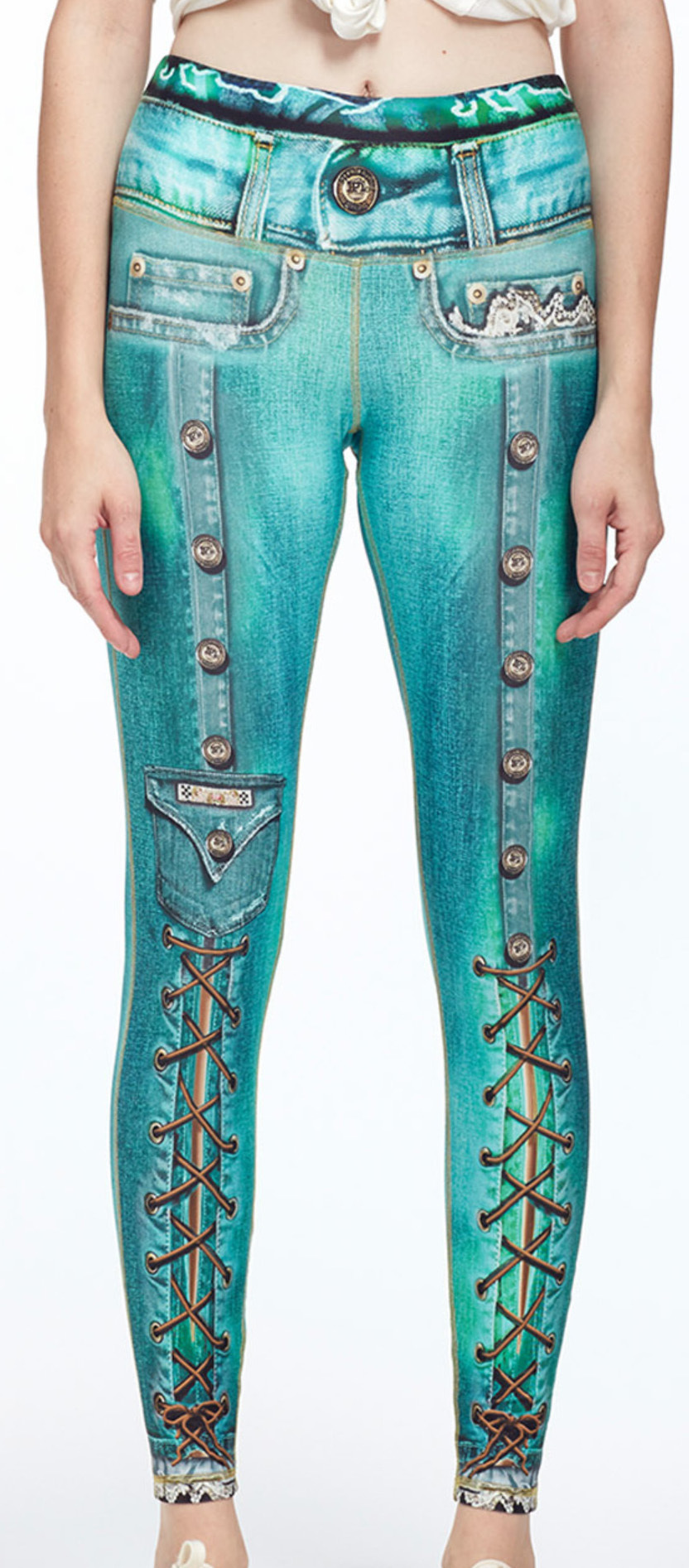 IPNG: Love Me Criss Cross Denim Illusion Legging (Many Colors!)