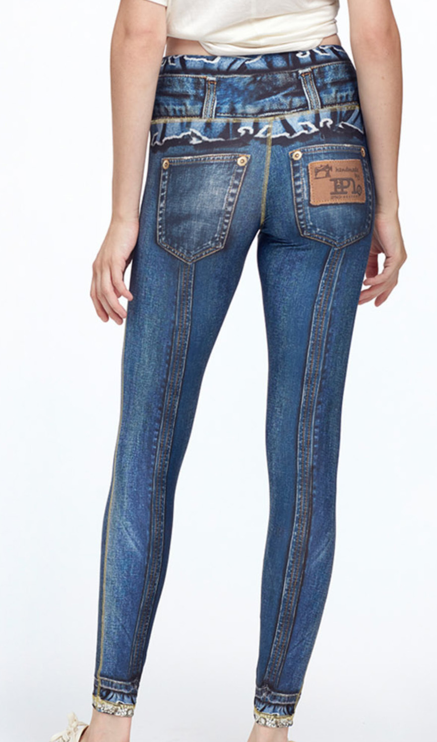 IPNG: Love Me Criss Cross Denim Illusion Legging (Many Colors!)