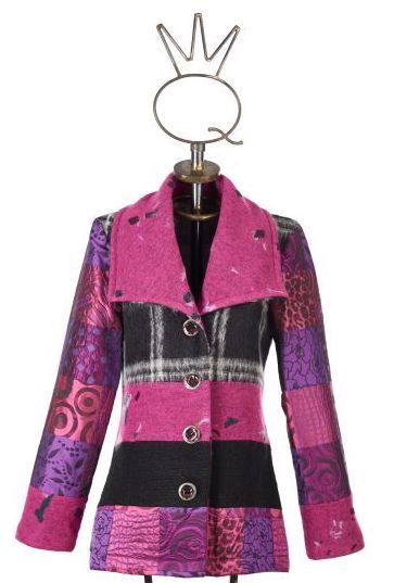 Save The Queen: Forever Fuschia Wool Short Coat STQ_PINK_WOOL
