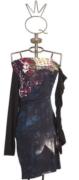 Save The Queen: Open-Shoulder Ruched Embroidered Midi Dress STQ_OPEN_SHOULDER