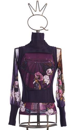 Save The Queen: Poudre Purple Rose Bodice Sweater Tunic (2 Left!) STQ_PURPLE_WOOL_N