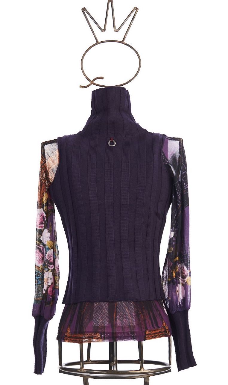 Save The Queen: Poudre Purple Rose Bodice Sweater Tunic (2 Left!)