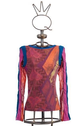 Save The Queen: Heart My Bodice Abstract Art Mixed Media Sweater Tunic STQ_HEARTS