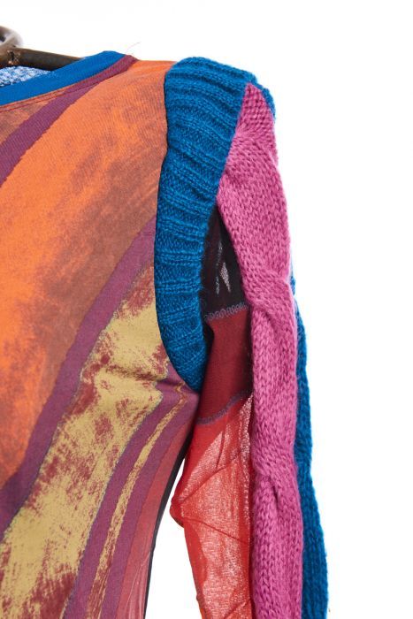 Save The Queen: Heart My Bodice Abstract Art Mixed Media Sweater Tunic