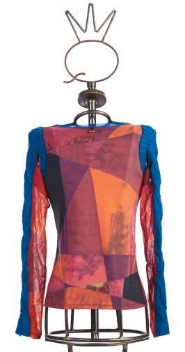 Save The Queen: Heart My Bodice Abstract Art Mixed Media Sweater Tunic