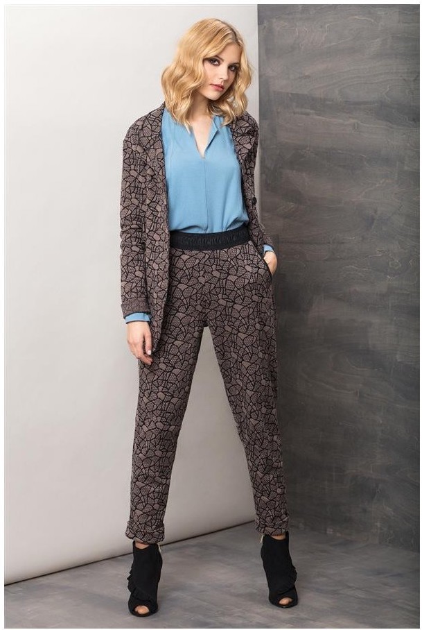 Maloka: Black Rose Imprinted Jacquard Jacket