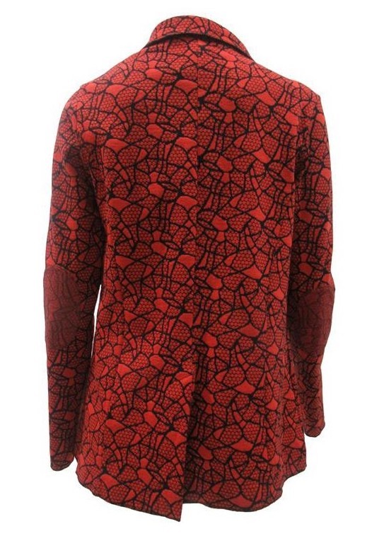 Maloka: Black Rose Imprinted Jacquard Jacket