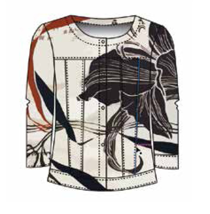 Maloka: Black Lily Sketch Art Soft Linen Jacket
