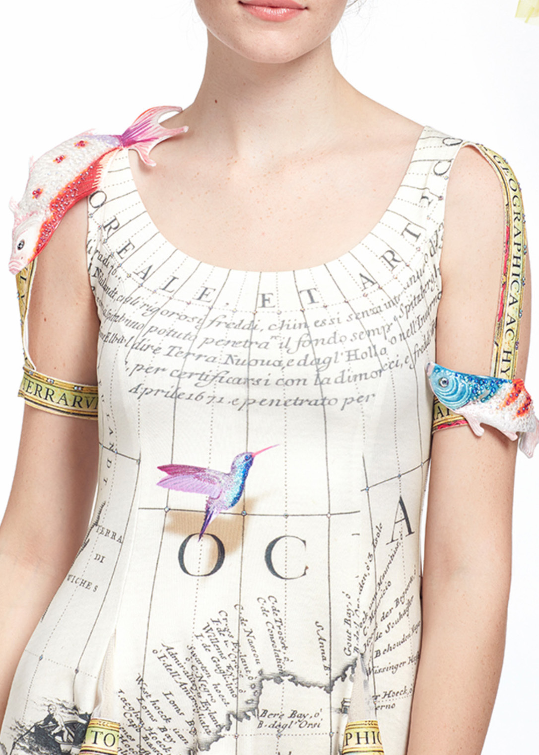 IPNG: The World At Your Paper Boat Trip Map Illusion Tulle A-line Gown