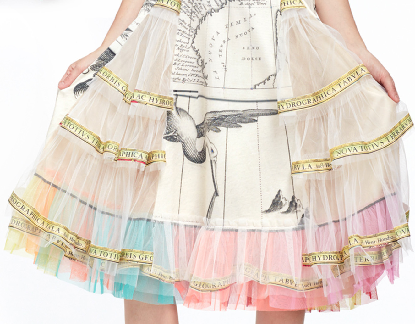 IPNG: The World At Your Paper Boat Trip Map Illusion Tulle A-line Gown