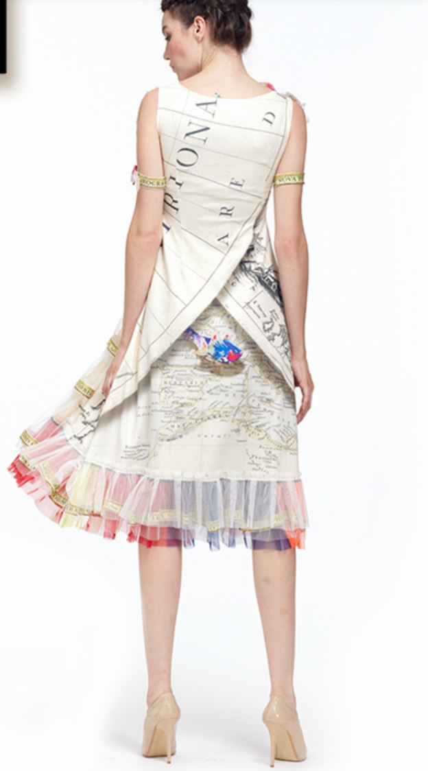 IPNG: The World At Your Paper Boat Trip Map Illusion Tulle A-line Gown