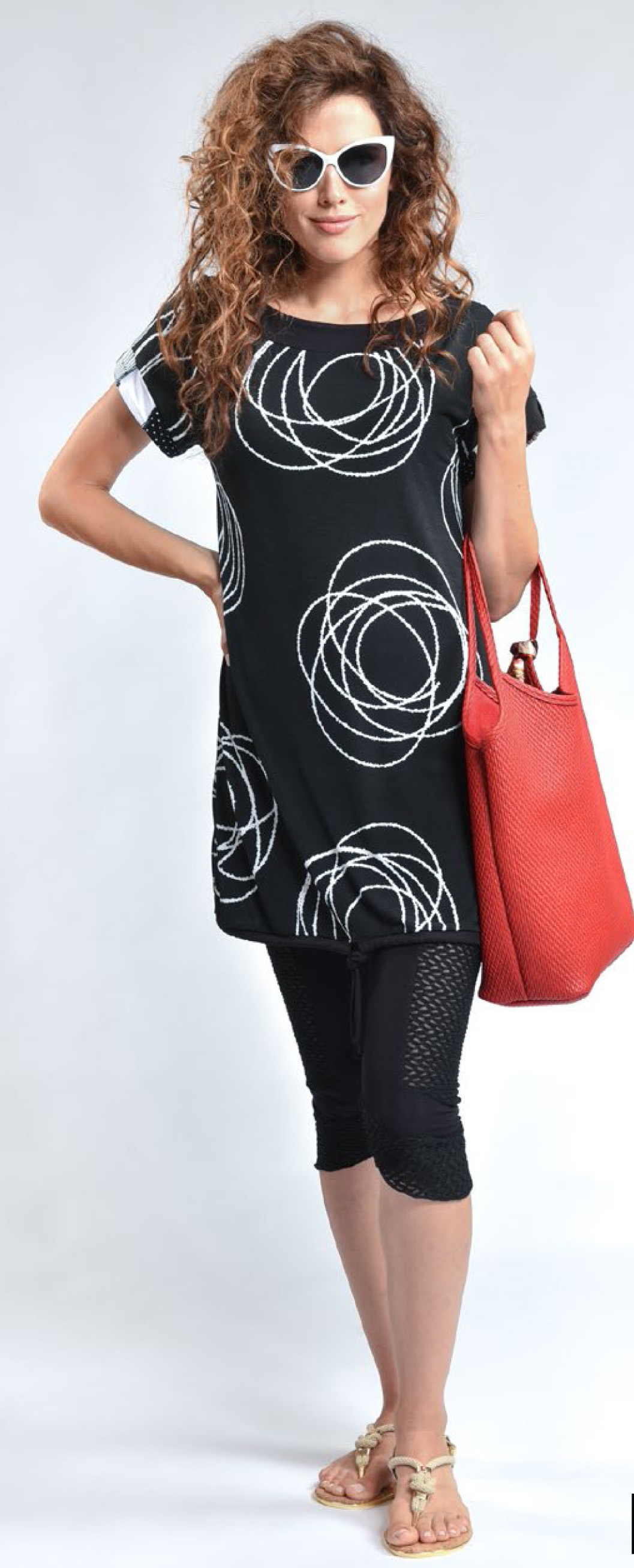Myco Anna: Black Sand Tied Hem Eco Tunic