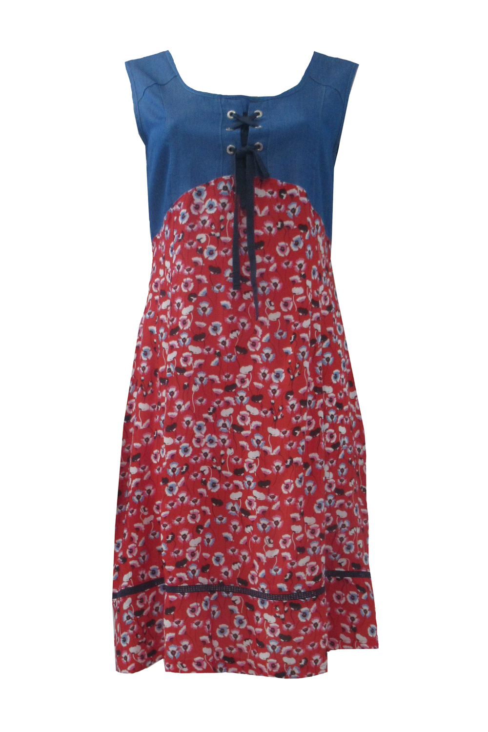 Maloka: Tied Bodice High Waisted Blooming Dress