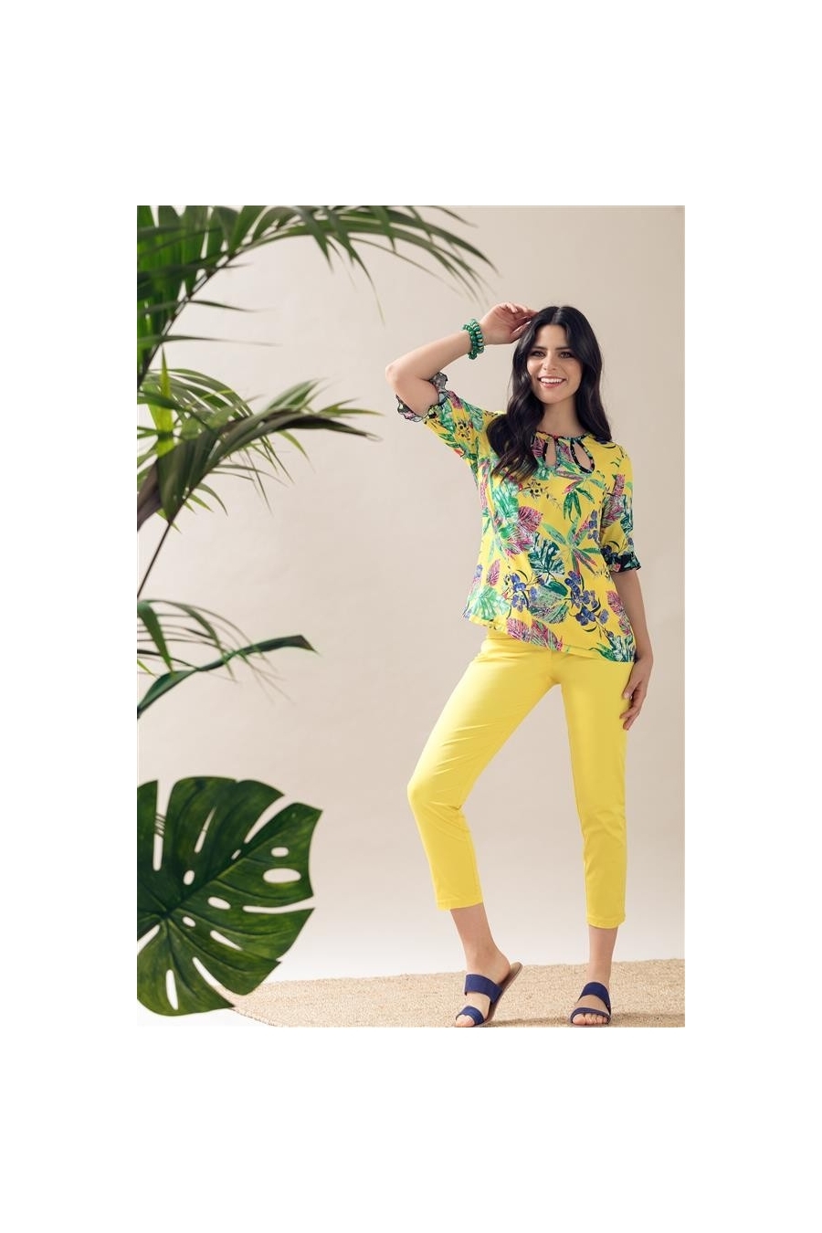 Maloka: Pink Eucalyptus Keyhole Top