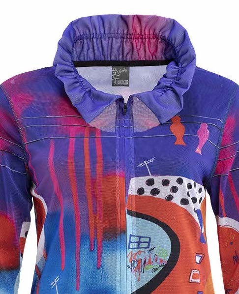 Simply Art Dolcezza: Fuschia Paint Spill Zip Up Jacket