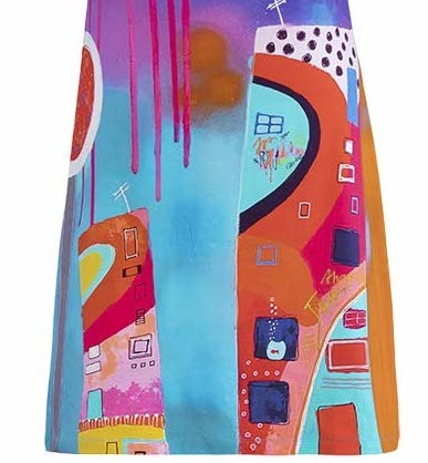 Simply Art Dolcezza: Fuschia Paint Spill Flared Sundress SOLD OUT