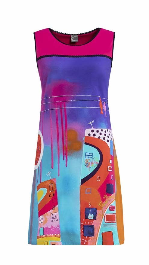Simply Art Dolcezza: Fuschia Paint Spill Flared Sundress SOLD OUT DOLCEZZA_SA_19634_N2