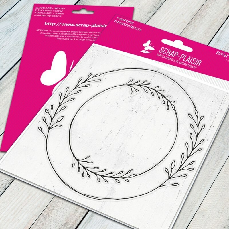 Set de 2 tampons clear cadres couronnes de feuilles - combinable avec tampons - 10x10,5cm Set de 2 tampons clear cadres couronnes de feuilles - combinable avec tampons - 10x10,5cm