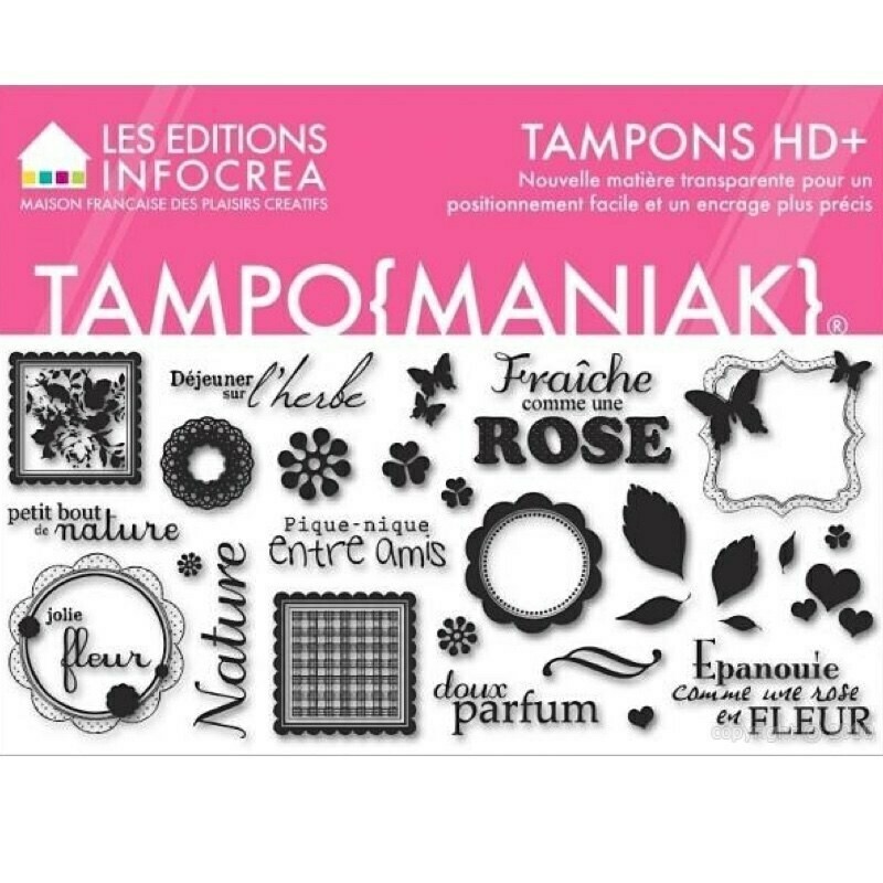 Set de 24 tampons clear fraîche comme une rose - 10x21cm Set de 24 tampons clear fraîche comme une rose - 10x21cm