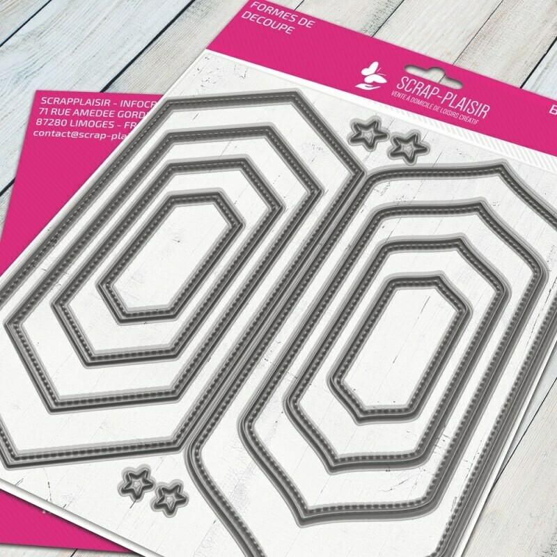 Set de 3 matrices de découpes dies cadre fausse couture - 14,5x14,5cm Set de 3 matrices de découpes dies cadre fausse couture - 14,5x14,5cm
