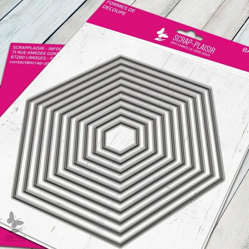 Set de 10 matrices de découpes dies hexagones - 14,5x14,5cm Set de 10 matrices de découpes dies hexagones - 14,5x14,5cm