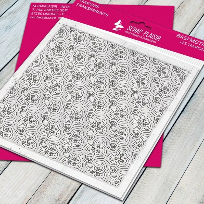 Set de 1 tampons clear faïence motif 2 - 14,5x14,5cm Set de 1 tampons clear faïence motif 2 - 14,5x14,5cm