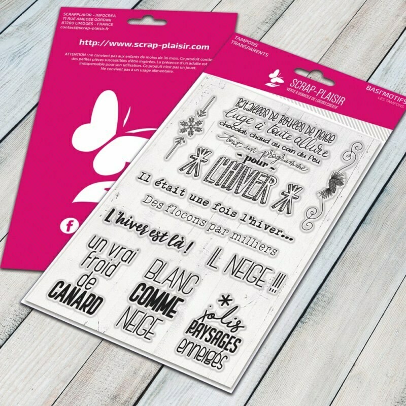 Set de 10 tampons clear motifs, mots et expressions Hiver - 10x15cm Set de 10 tampons clear motifs, mots et expressions Hiver - 10x15cm