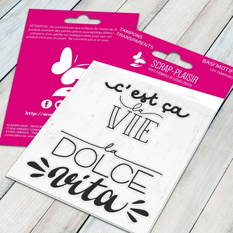 Set de 2 tampons clear dolce vita - 7,5x7cm Set de 2 tampons clear dolce vita - 7,5x7cm
