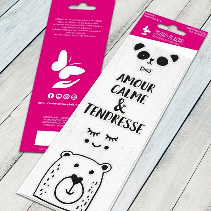 Set de 4 tampons clear panda tendresse - 13x5,5cm Set de 4 tampons clear panda tendresse - 13x5,5cm