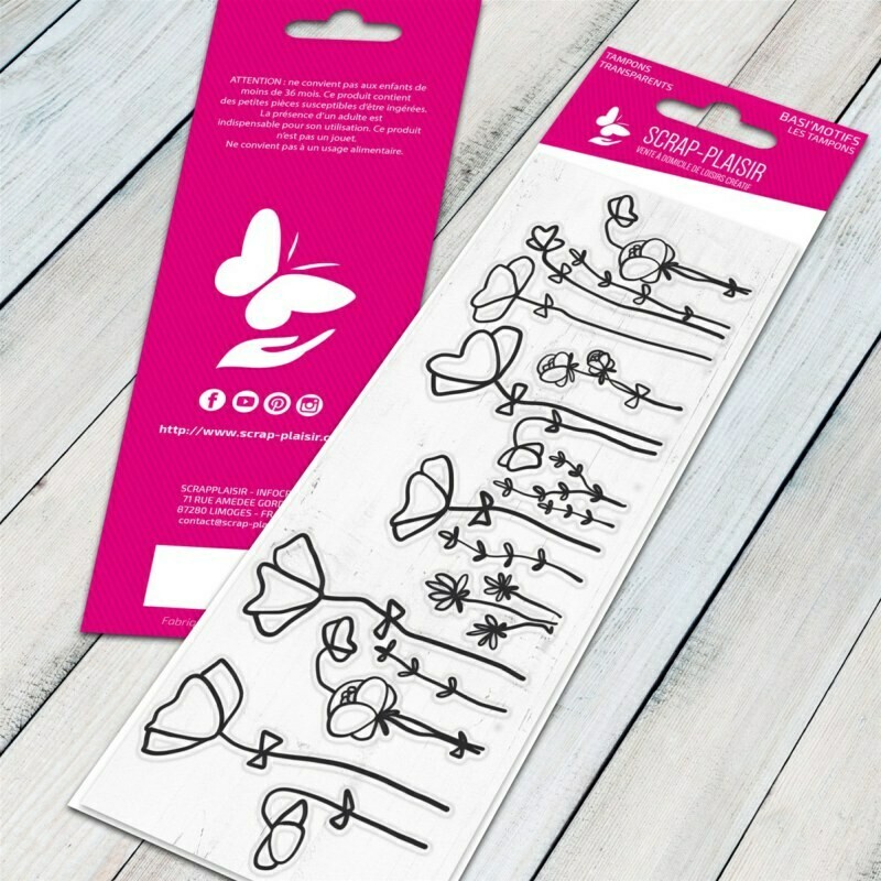 Set de 1 tampons clear coquelicots - 13x5,5cm Set de 1 tampons clear coquelicots - 13x5,5cm