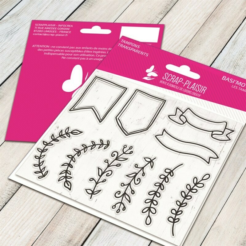 Set de 10 tampons clear ornements - 10x8cm Set de 10 tampons clear ornements - 10x8cm