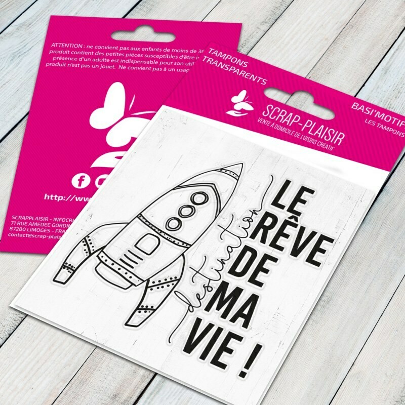 Set de 1 tampons clear le rêve de ma vie - 7,5x7cm Set de 1 tampons clear le rêve de ma vie - 7,5x7cm