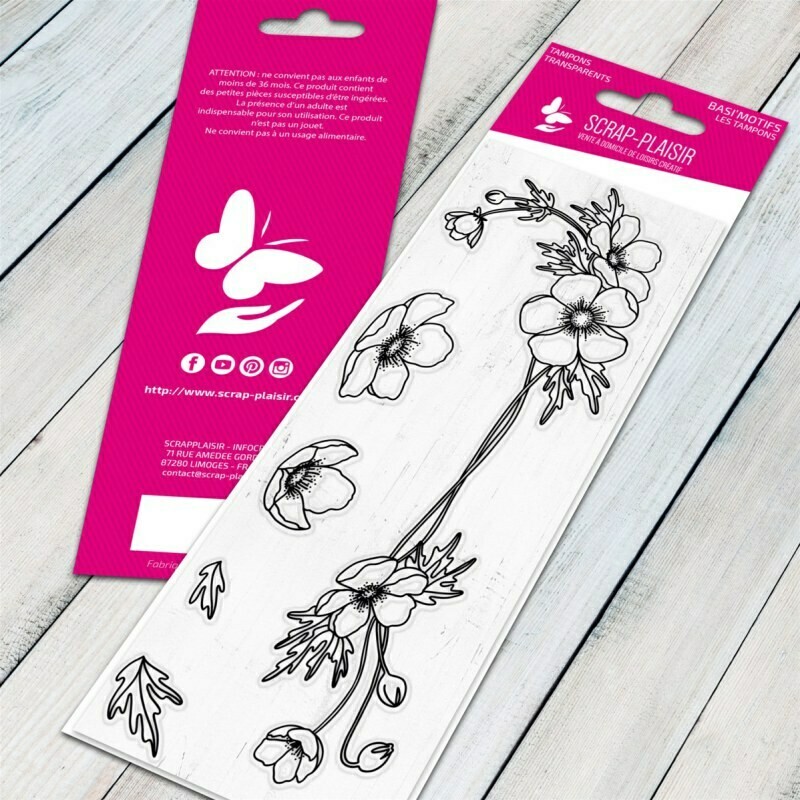 Set de 5 tampons clear anémones - 13x5,5cm Set de 5 tampons clear anémones - 13x5,5cm