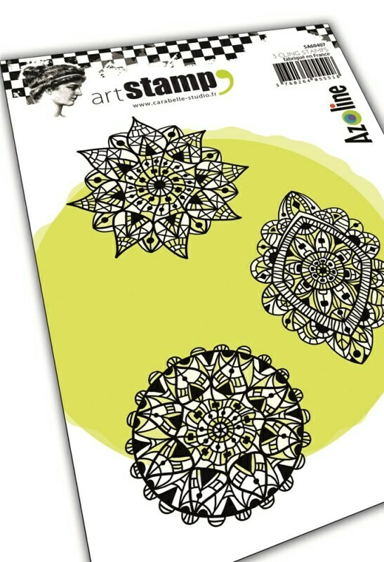 Set de tampons cling A6 : Trio de dentelles by Azoline - 10x15cm Set de tampons cling A6 : Trio de dentelles by Azoline - 10x15cm