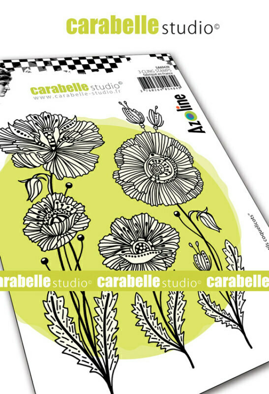 Set de tampons cling A6 : Gentils coquelicots by Azoline - 10x15cm Set de tampons cling A6 : Gentils coquelicots by Azoline - 10x15cm
