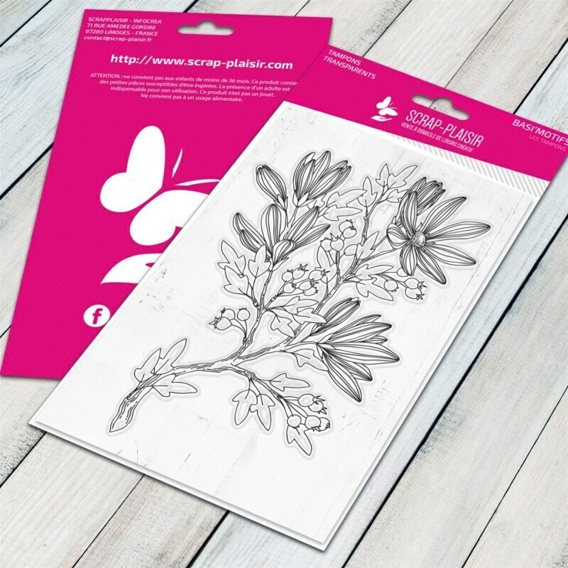 Set de 1 tampons clear rameau fleuri 2 - 10x15cm Set de 1 tampons clear rameau fleuri 2 - 10x15cm