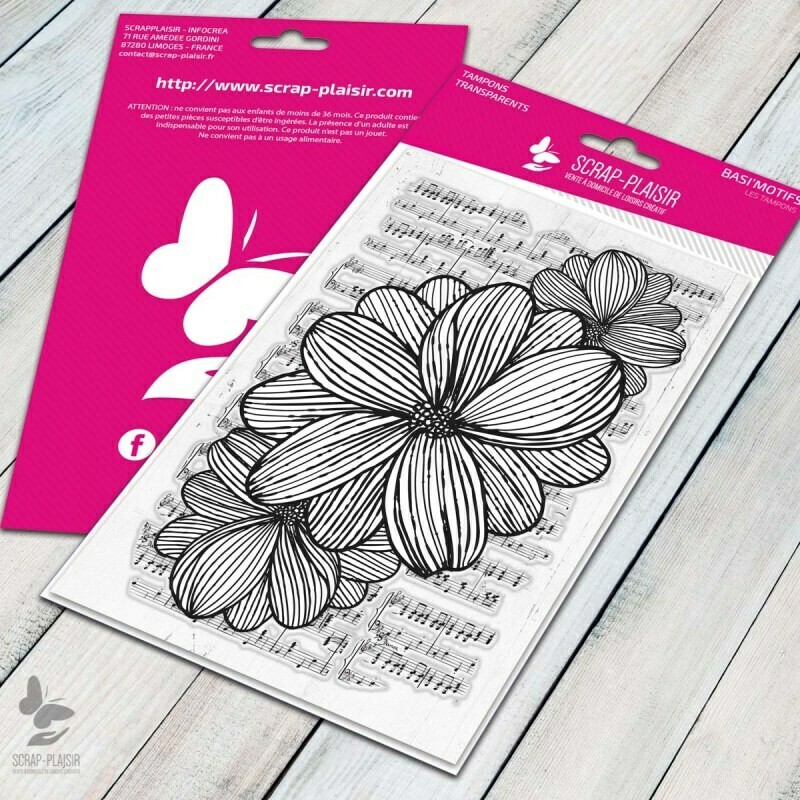 Set de 1 tampons clear fleur géante - 10x15cm Set de 1 tampons clear fleur géante - 10x15cm