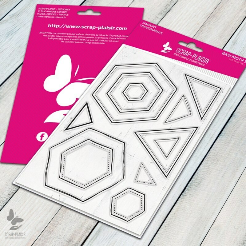 Set de 12 tampons clear hexagones - 10x15cm Set de 12 tampons clear hexagones - 10x15cm